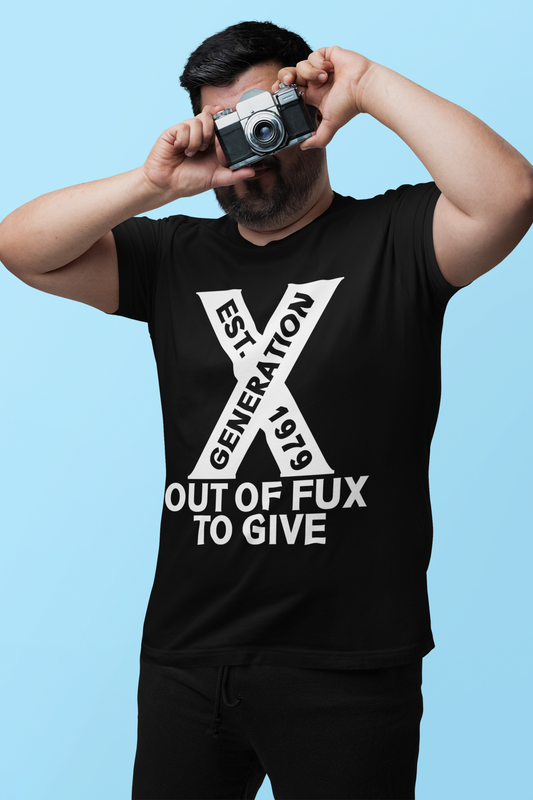 Generation X T-Shirt - Out of Fux to Give, Funny British Tee, Retro Nostalgic Gen X Shirt