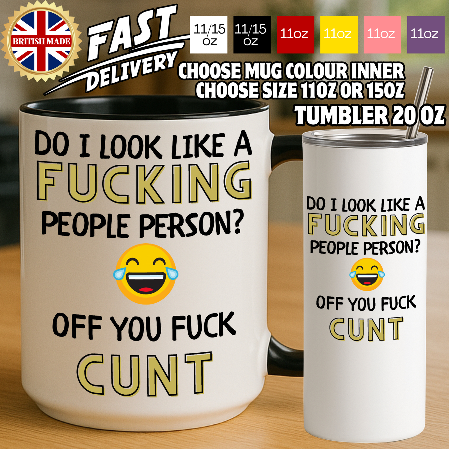Do I look like a fucking people person off you fuck cunt funny rude coffee mug