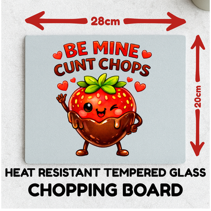 Be Mine Cunt Chops Mug | Rude Funny Valentines Gift with Chocolate Strawberry