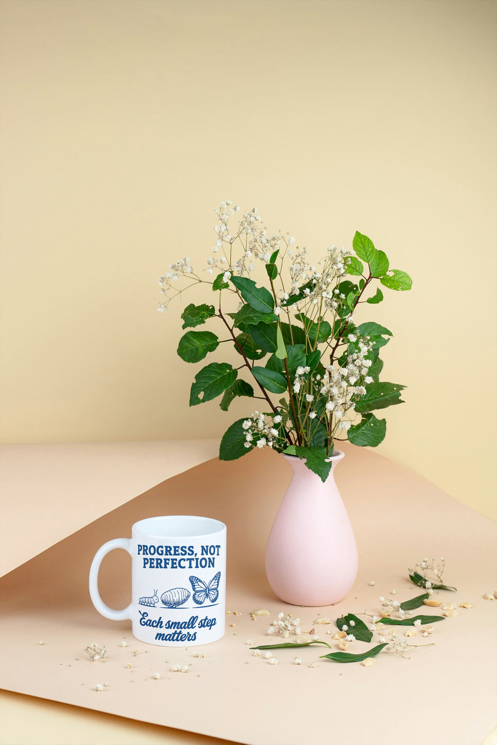 Progress Not Perfection Mug - Mental Health Gift - Inspirational Coffee Mug - Self Care Gift for Women - Positivity Mug - Motivational Gift for Anxiety and Depression