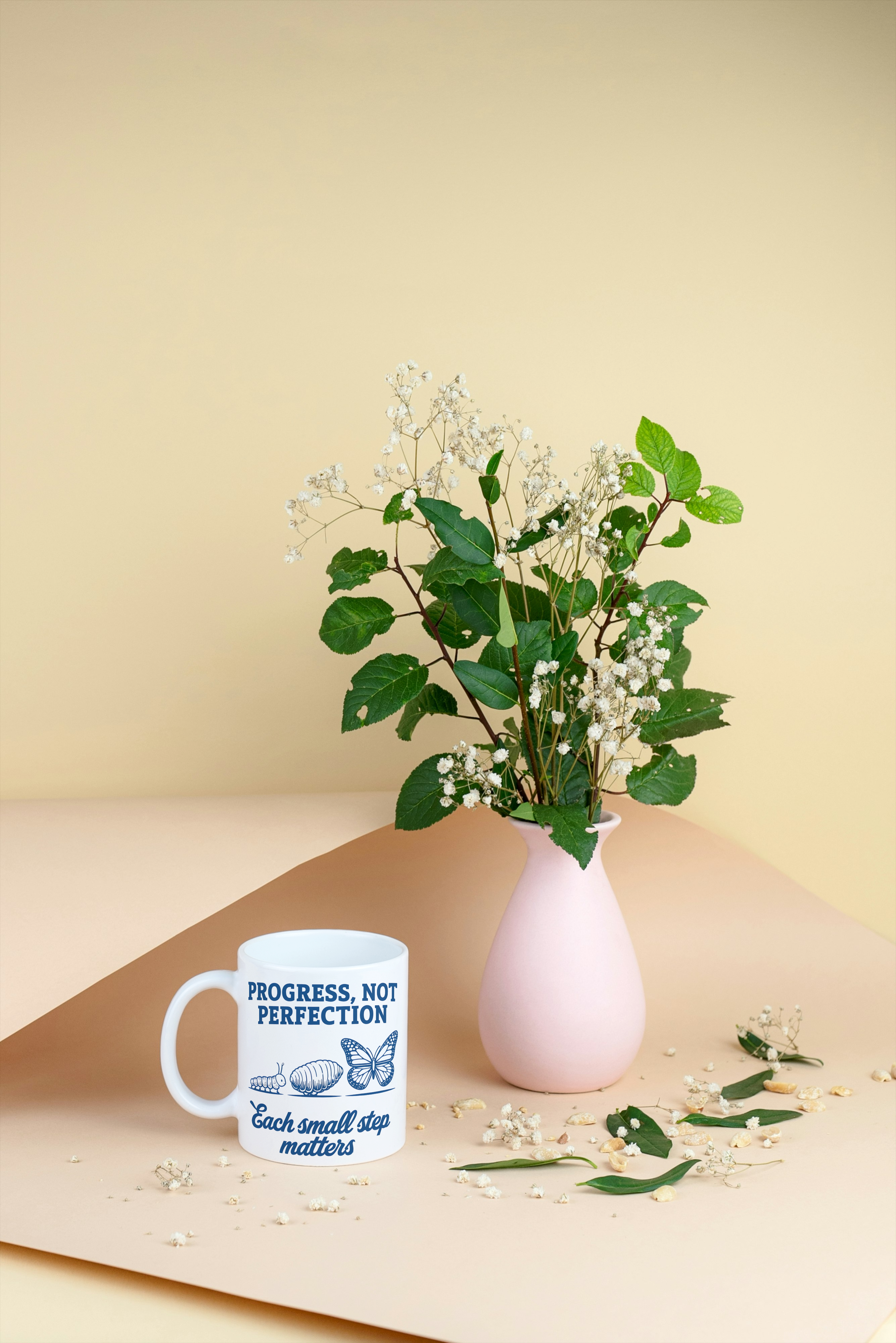 Progress Not Perfection Mug - Mental Health Gift - Inspirational Coffee Mug - Self Care Gift for Women - Positivity Mug - Motivational Gift for Anxiety and Depression