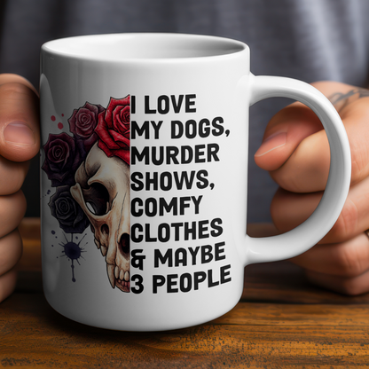 Funny Dog Mug | Murder Show Coffee Cup | Novelty Gift for Dog Lovers