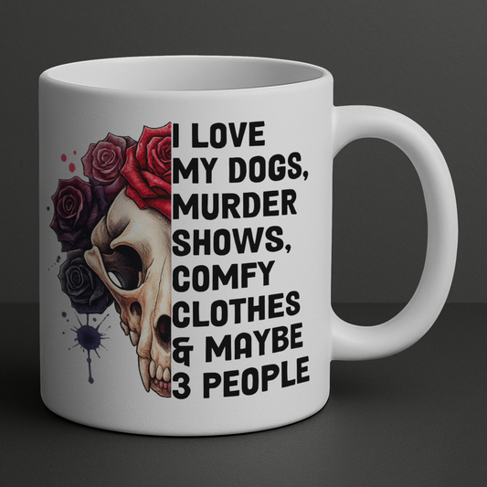 Funny Dog Mug | Murder Show Coffee Cup | Novelty Gift for Dog Lovers