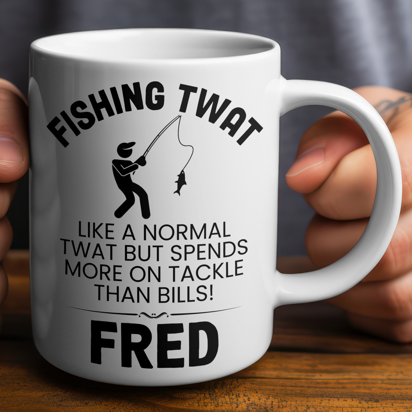Fishing Twat Mug Funny Gift Personalised Cup Angler Joke Present 11oz 15oz
