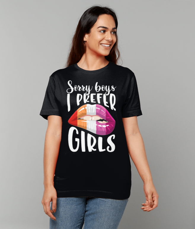 Sorry boys I prefer girls lesbian t-shirt