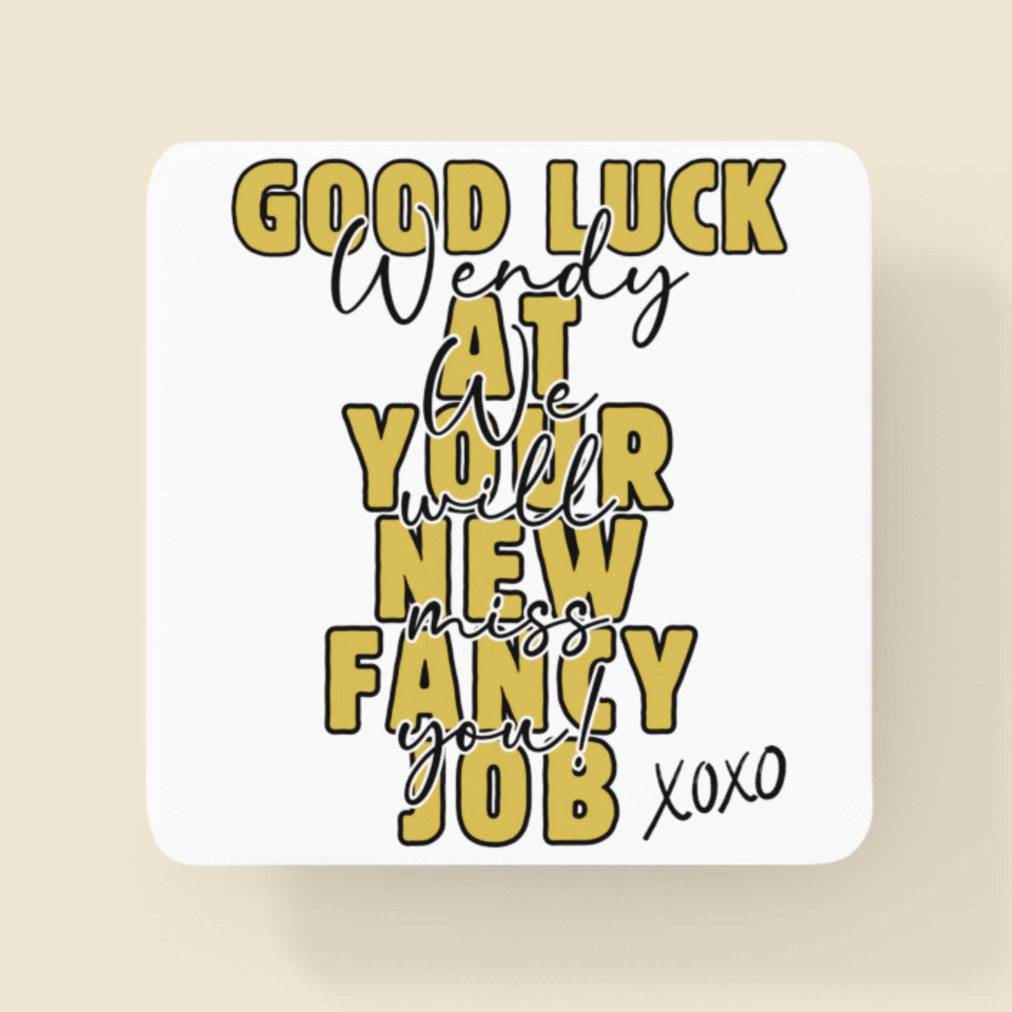 Personalised Good Luck At Your New Job Mug - Leaving Gift for co-workers Personalised Farewell Gift, Office Leaving Present, New Job Celebration Cup