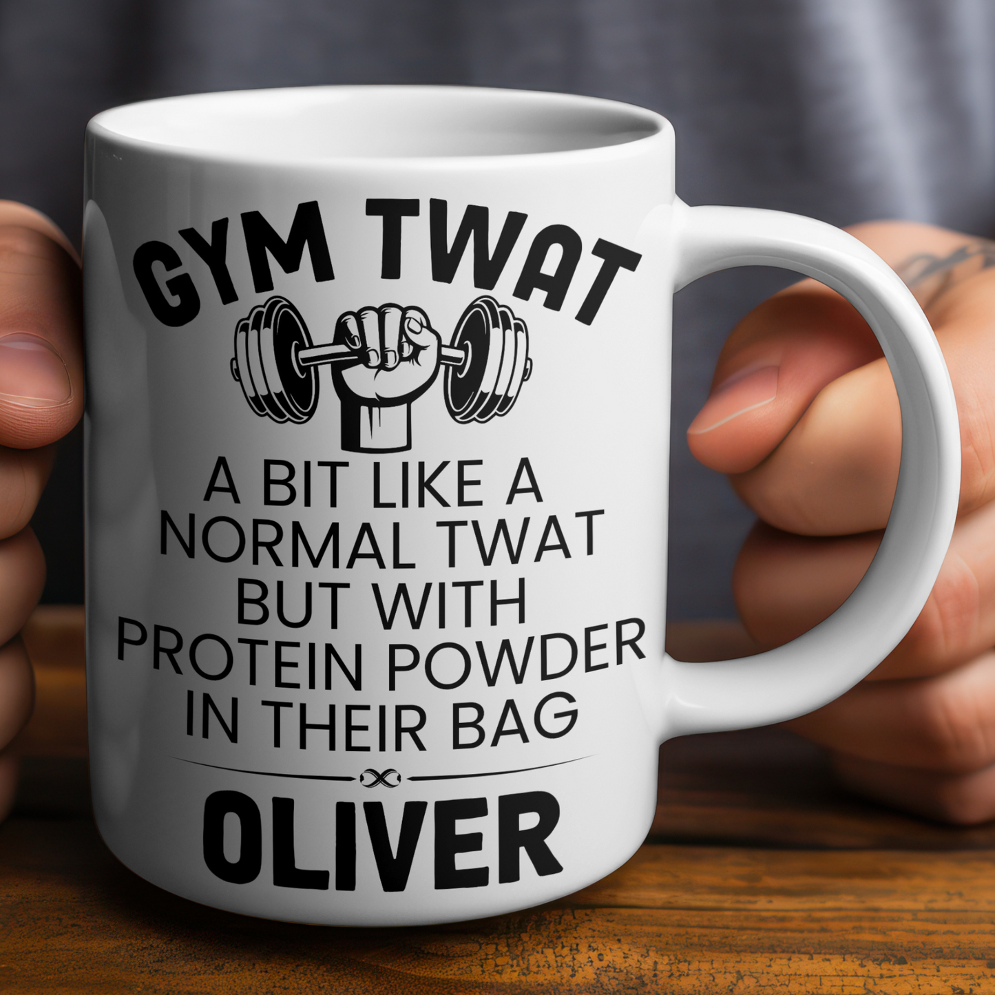 Gym Twat Mug Funny Fitness Gift Gym Buddy Protein Powder Cup Personalised 11oz 15oz
