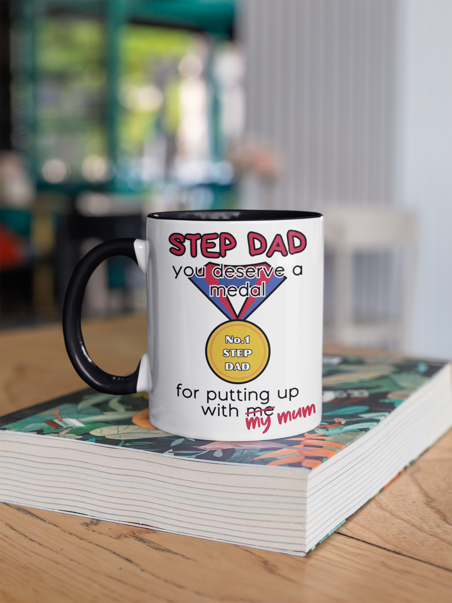 Funny step dad mug deserve a medal