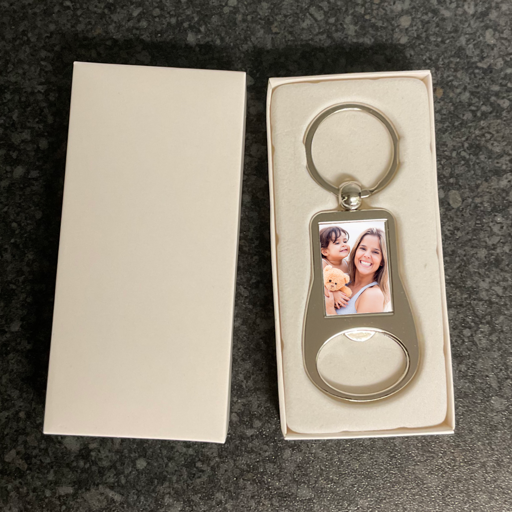 Personalised Photo Keyring Bottle Opener | Custom Picture Keychain Gift | Keepsake Keyring | Dad Gift Father’s Day | Anniversary