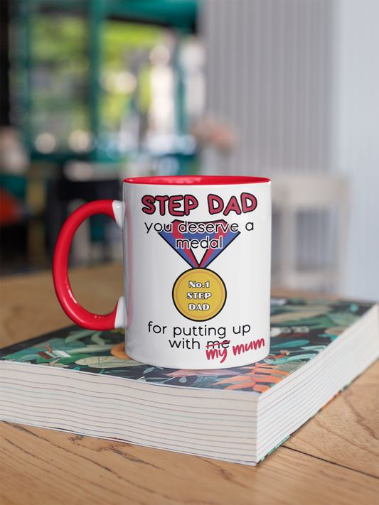 Funny step dad mug deserve a medal