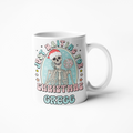 Just waiting for Christmas personalised skeleton coffee mug xmas cup 15oz large or 11oz