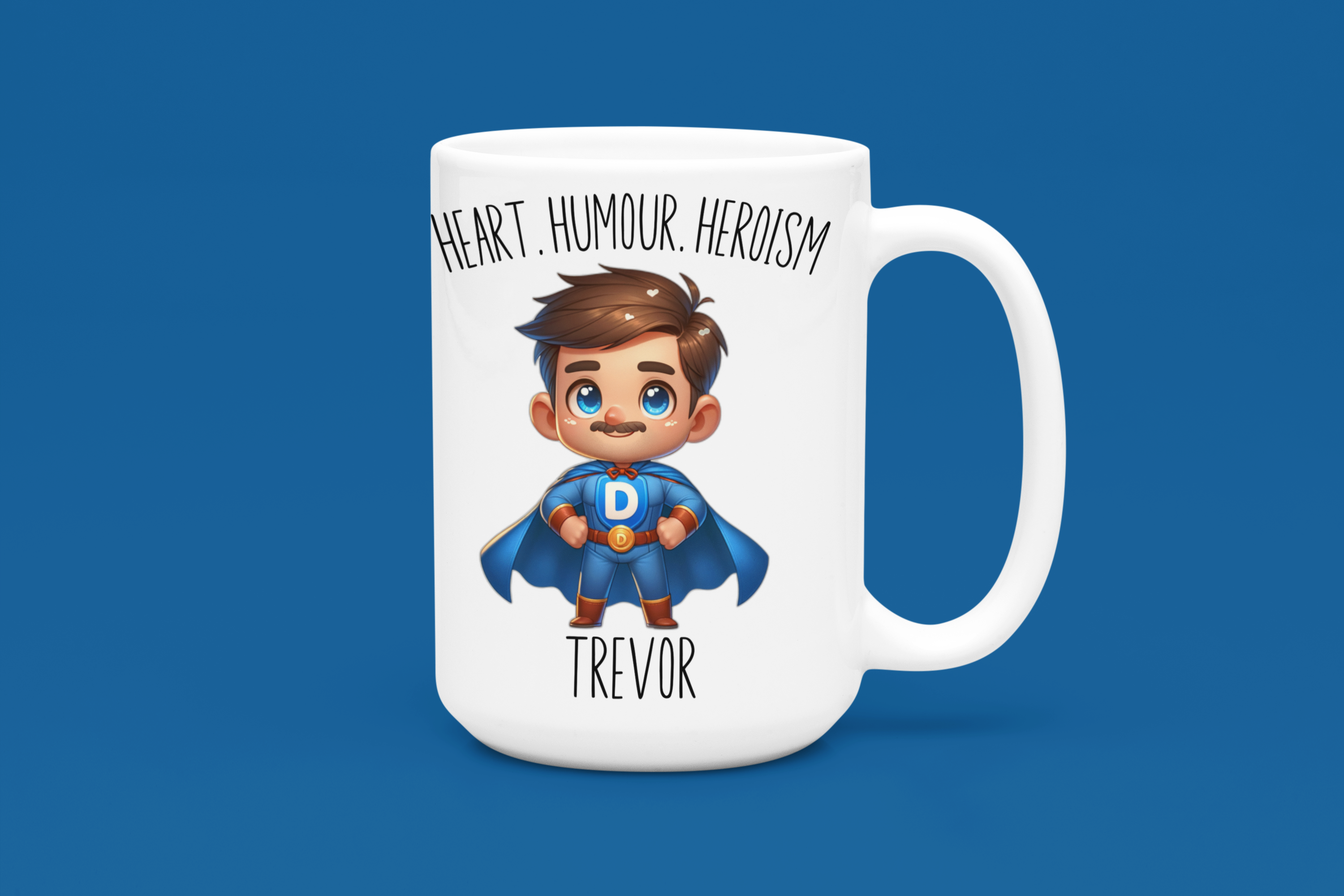 Super Dad Personalised Mug - Heroic Father's Day Gift, Customisable Name, Funny Mugs for Dads, Personalised Gifts for Him