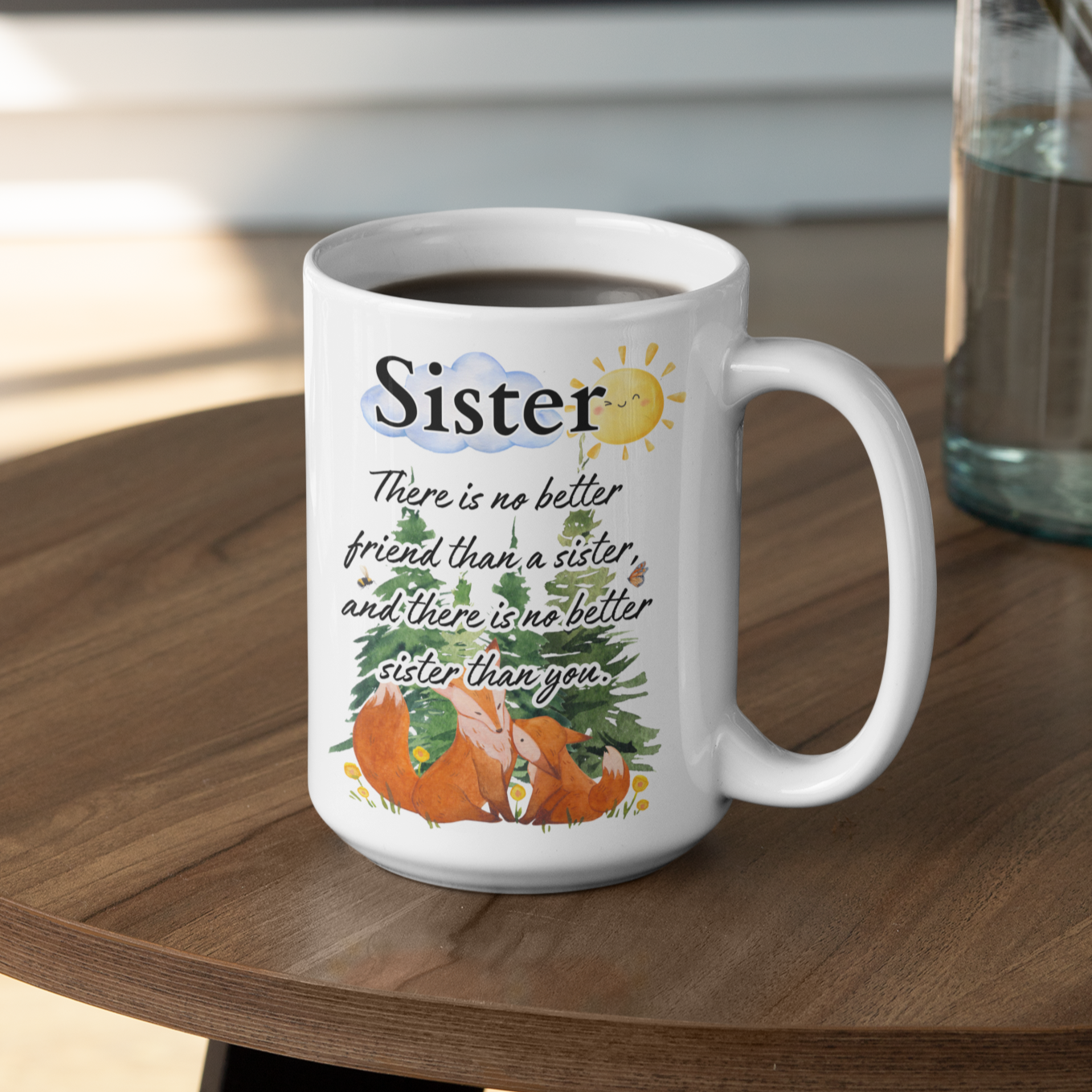 Fox theme sister coffee mug gift for sisters