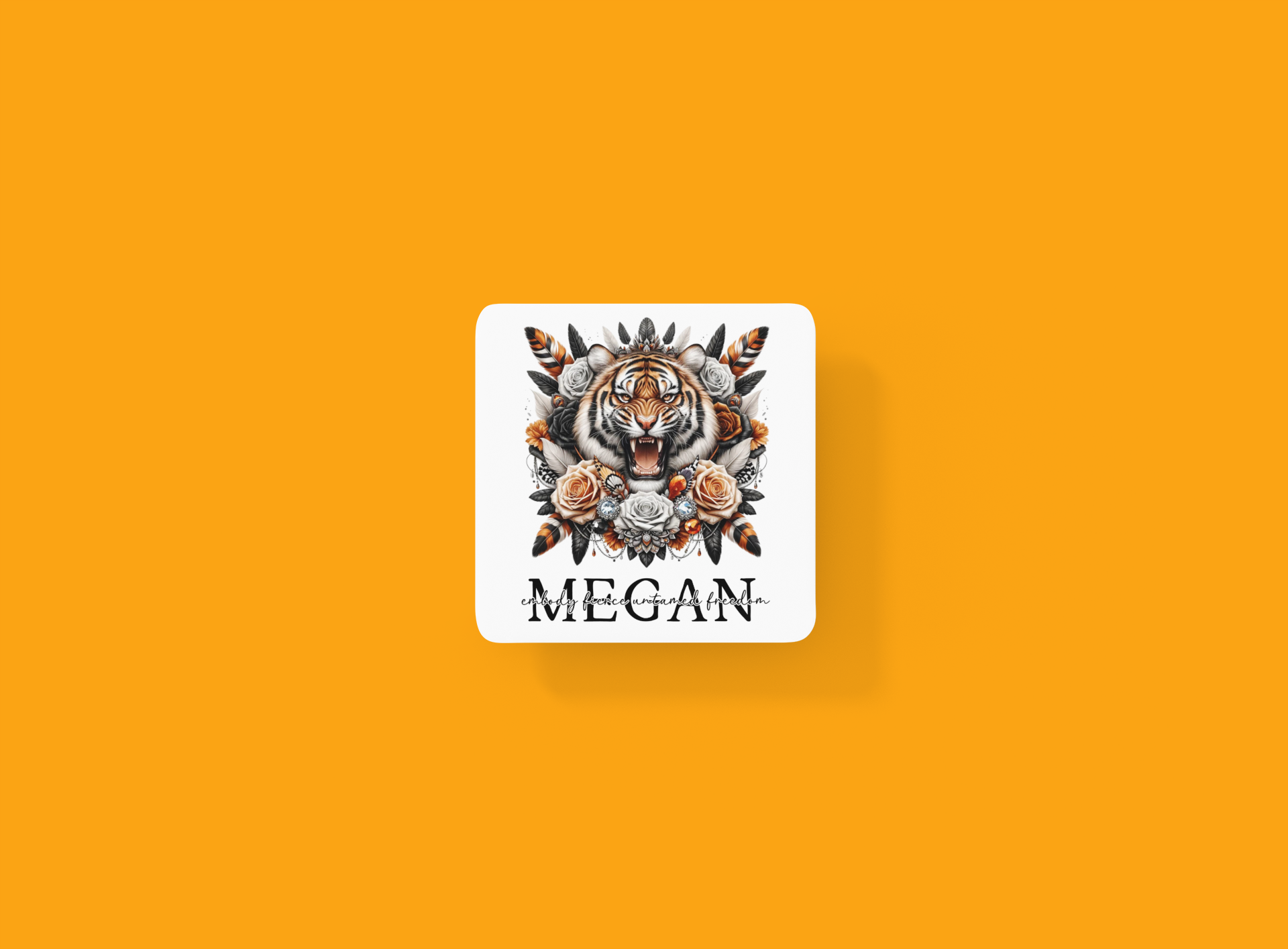 Wild Tiger Floral Drinkware Collection: Personalised Mugs in 11oz/15oz, 20oz Insulated Tumblers, MDF Coasters - Exotic Gifts for Wildlife Enthusiasts