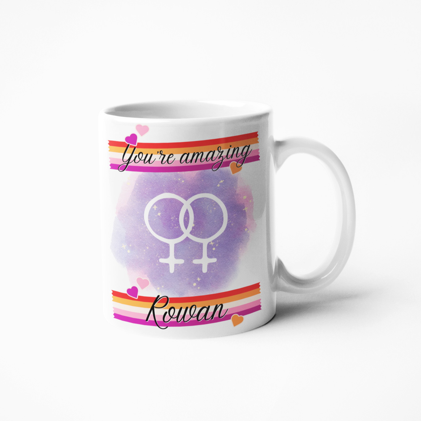 Lesbian flag pride LGBTQIA personalised mug