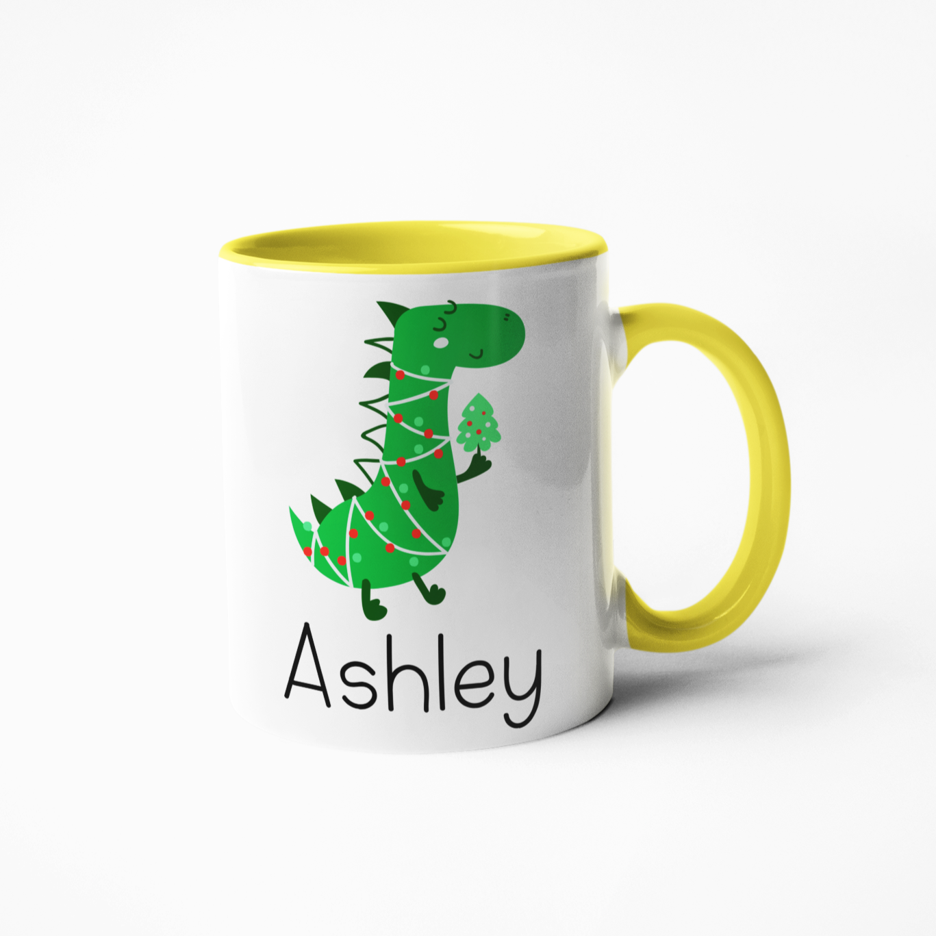 Dinosaur Christmas personalised mug