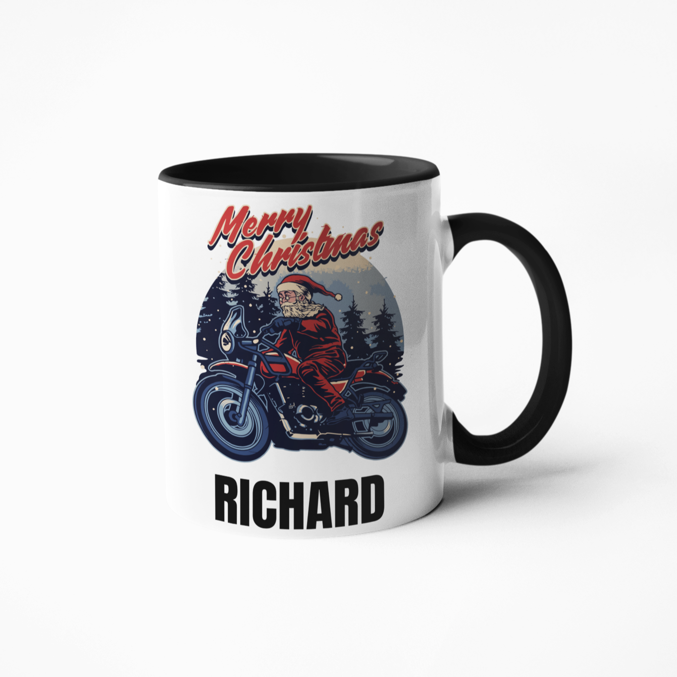Biker Christmas personalised mug