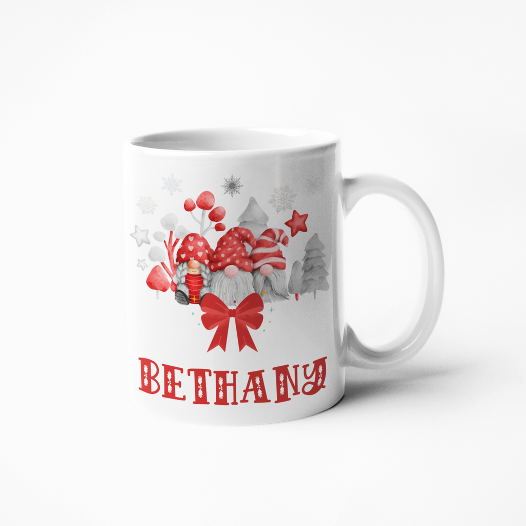 Savour your hot cocoa with a unique touch! Our personalised Gnome Christmas mug is a classic holiday design with your name, for a whimsical, festive feel. Enjoy your favourite drink with a special touch!
