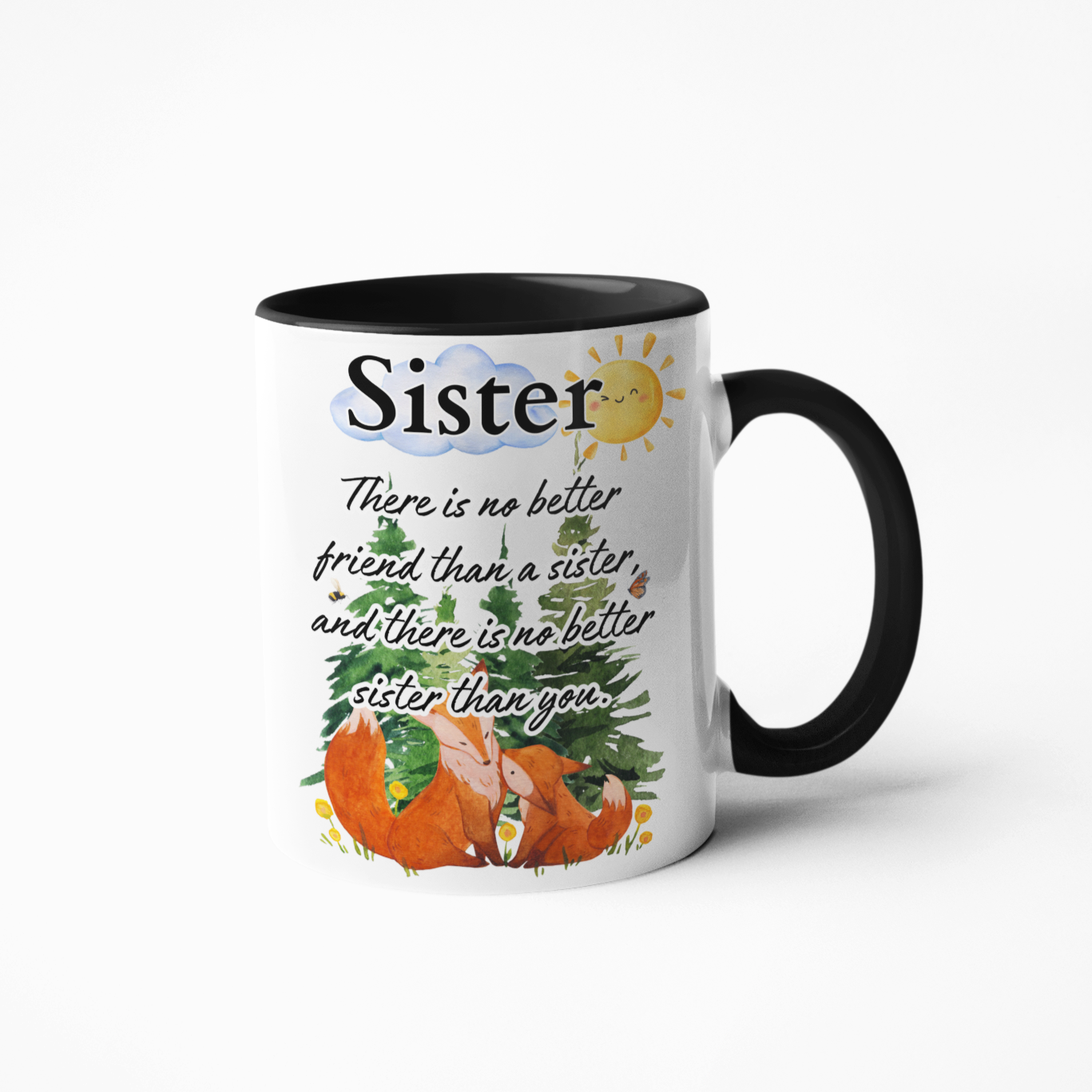 Fox theme sister coffee mug gift for sisters