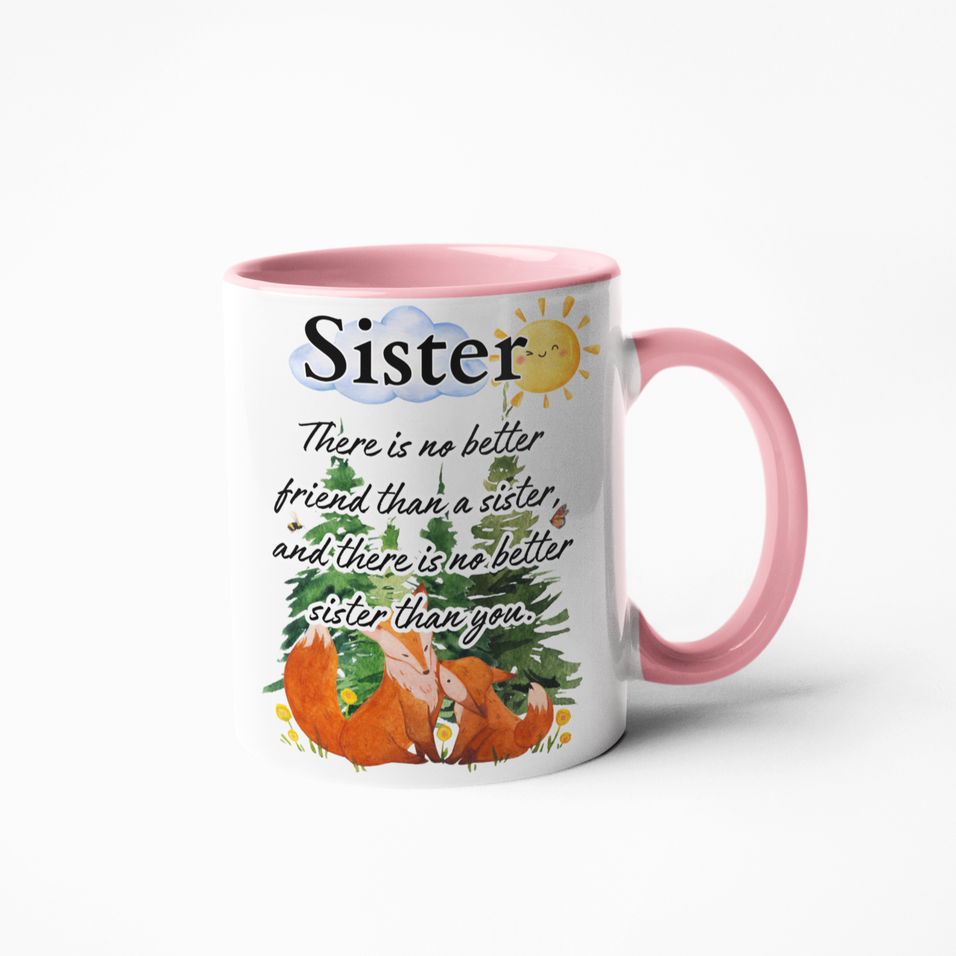 Fox theme sister coffee mug gift for sisters