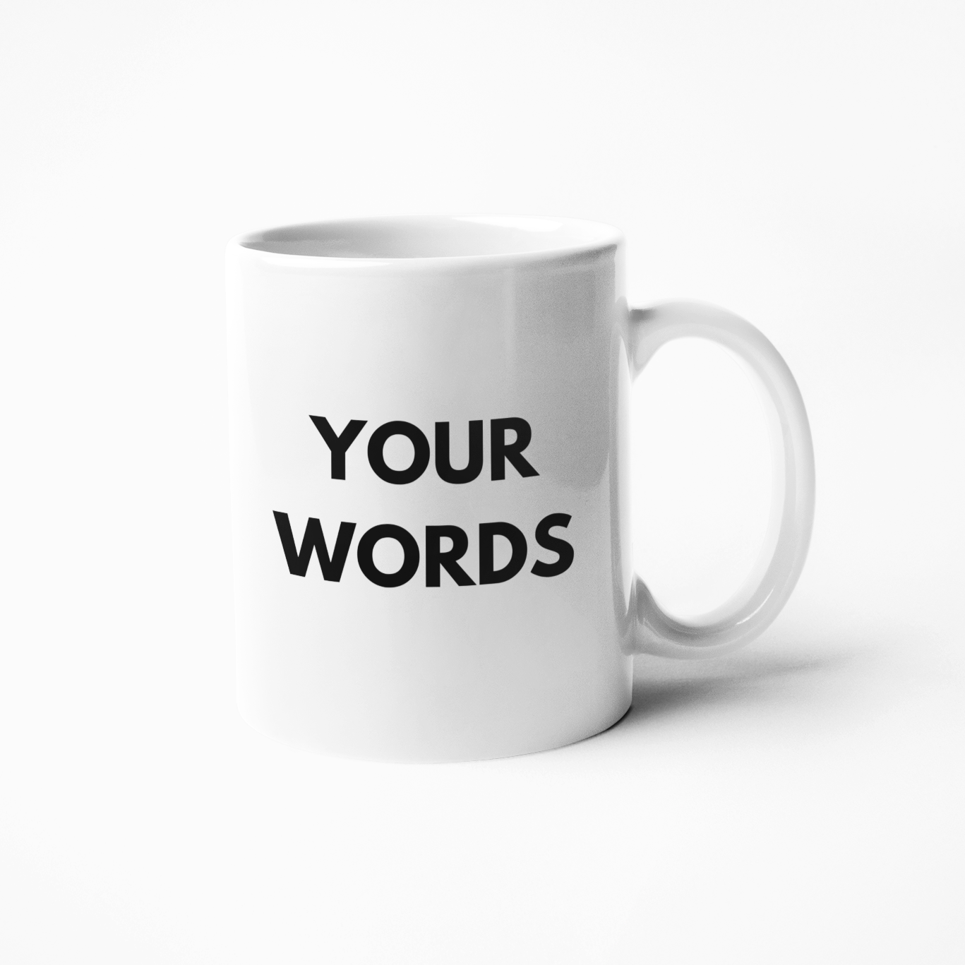 Custom mug with your choice words on both sides