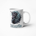 Gothic unicorn blue hair personalised coffee mug