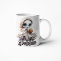 dead doll pumpkin Halloween personalised mug