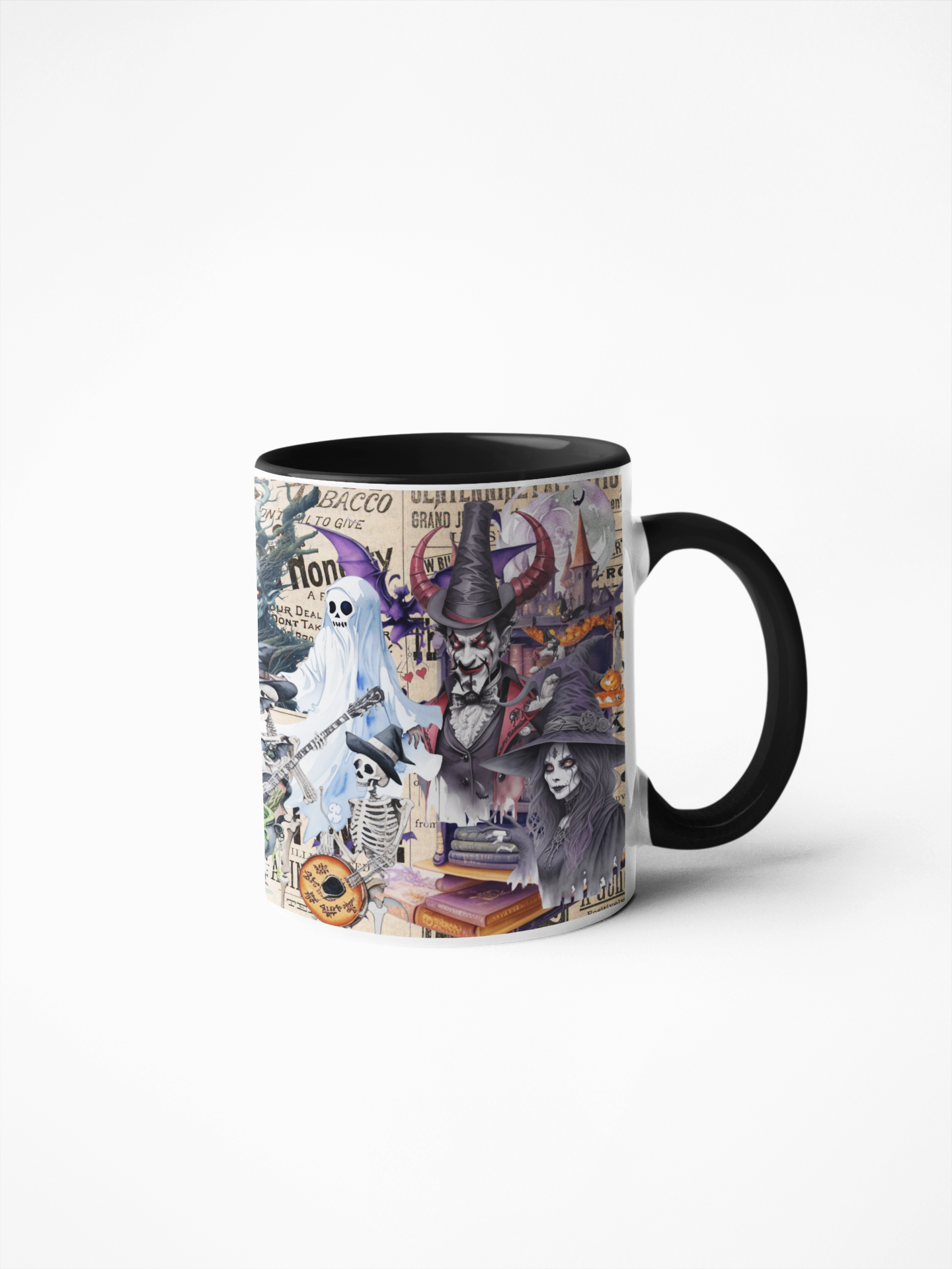 Witch, Zombie & Spooky Cauldron Disco Mug | Halloween Birthday Christmas Gift | Enchanting Scene | 11oz | UK
