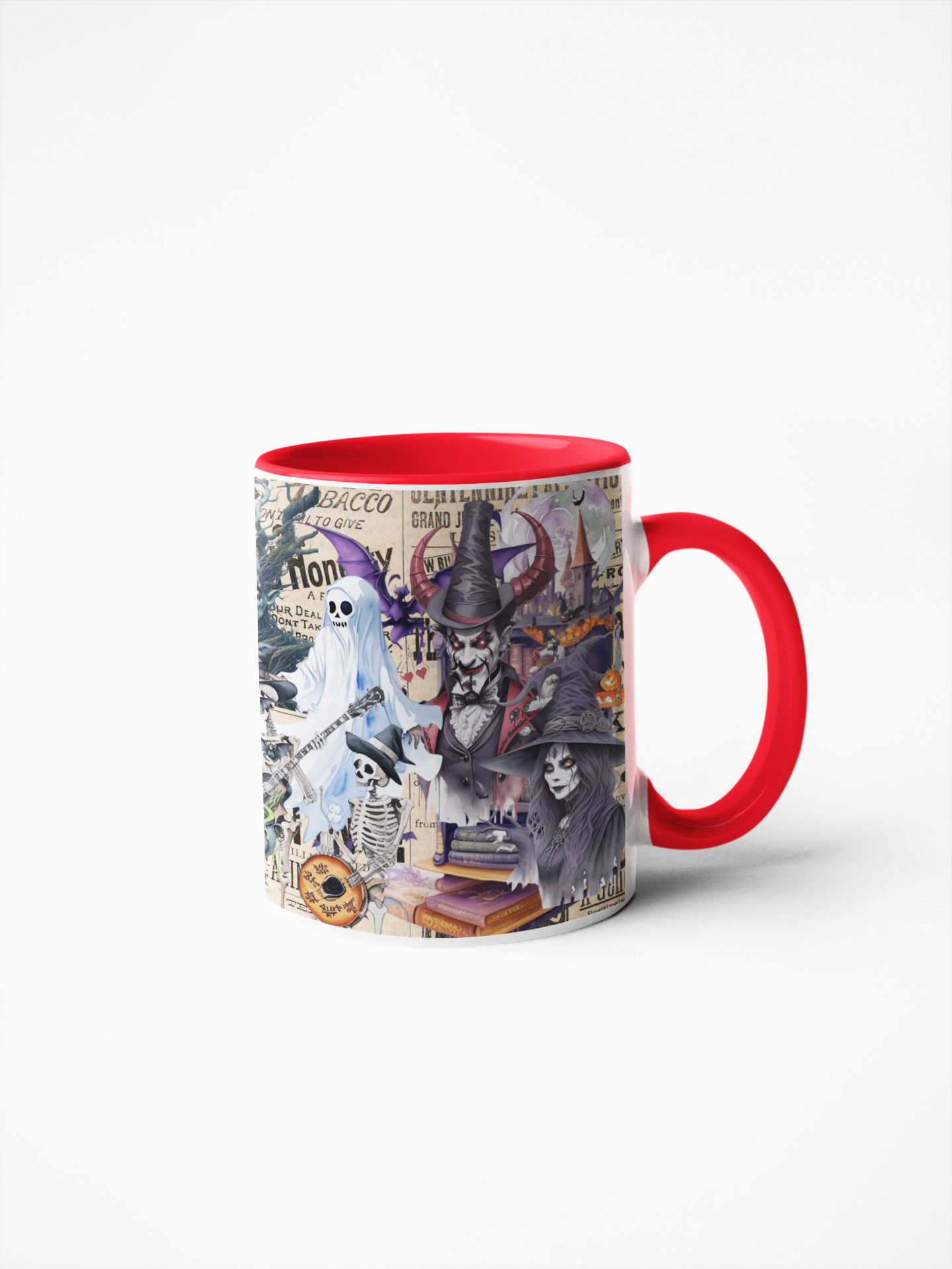 Witch, Zombie & Spooky Cauldron Disco Mug | Halloween Birthday Christmas Gift | Enchanting Scene | 11oz | UK