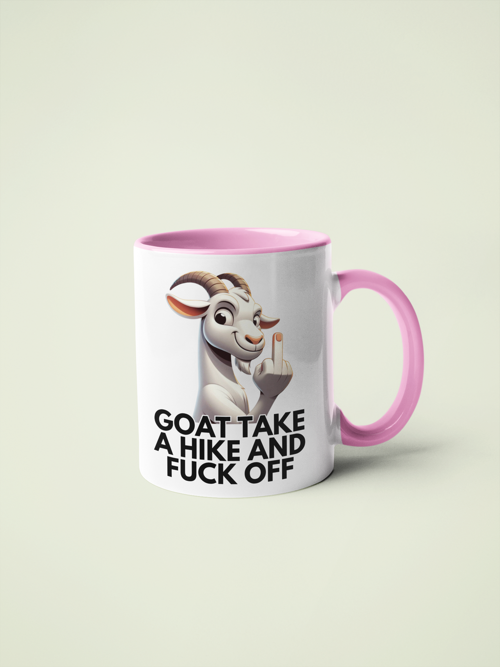 Goat Take a Hike and Fuck Off – Funny Goat Mug, Sarcastic Tumbler, Cheeky Coaster Gift for Friends and Office