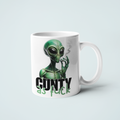 Cunty As Fuck Stoner Alien Mug - Funny Alien Smoking Mug, Quirky Coffee Cup, Hilarious Tea Mug, Humorous weed Coaster