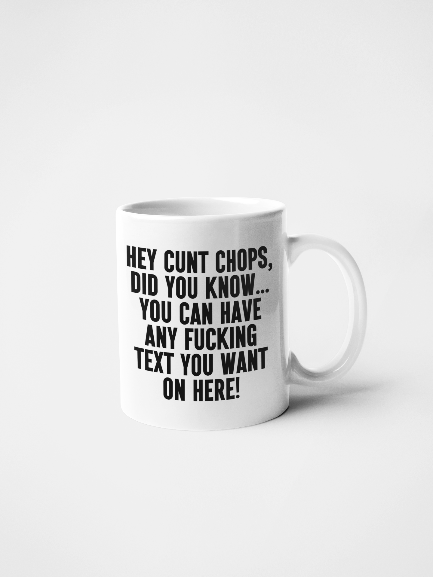 Customisable Text Mug – Personalised Naughty Swear Mug, Bold Statement Coffee Mug, Funny Offensive Gift