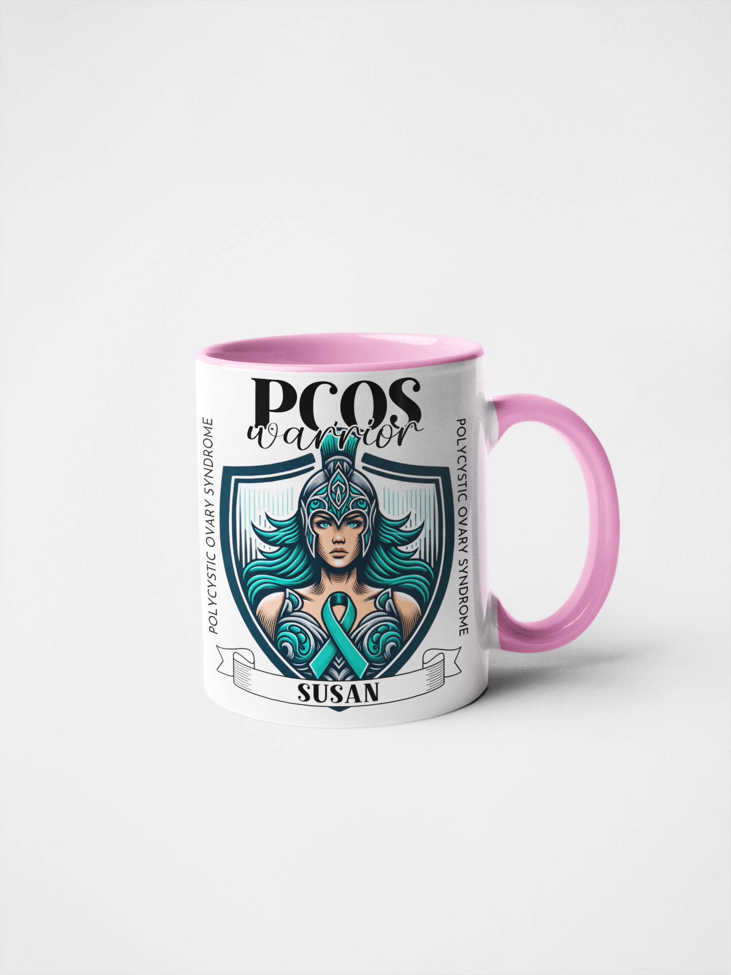 PCOS Warrior Personalised Mug or Tumbler | Custom Name PCOS Awareness Gift | Inspirational Polycystic Ovary Syndrome Fighter Cup | Warrior Woman Collection