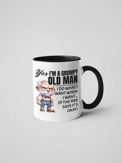Yes, I'm a Grumpy Old Man Funny Mug - Sarcastic Gift for Husbands, Dads & Grandads - Perfect for Birthdays, Father’s Day & Retirement