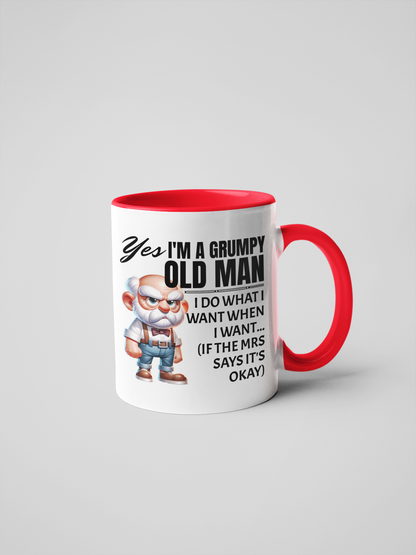 Yes, I'm a Grumpy Old Man Funny Mug - Sarcastic Gift for Husbands, Dads & Grandads - Perfect for Birthdays, Father’s Day & Retirement