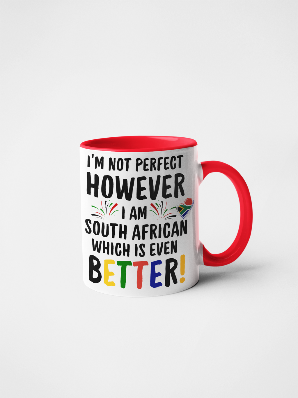 I'm Not Perfect, However I Am South African Mug – Funny Patriotic Gift, 11oz & 15oz Ceramic Mug for Proud South Africans, Ideal for Birthdays, Holidays, and Everyday Cheer