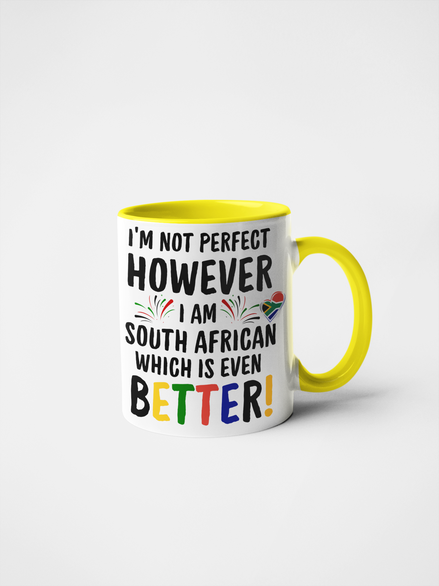 I'm Not Perfect, However I Am South African Mug – Funny Patriotic Gift, 11oz & 15oz Ceramic Mug for Proud South Africans, Ideal for Birthdays, Holidays, and Everyday Cheer