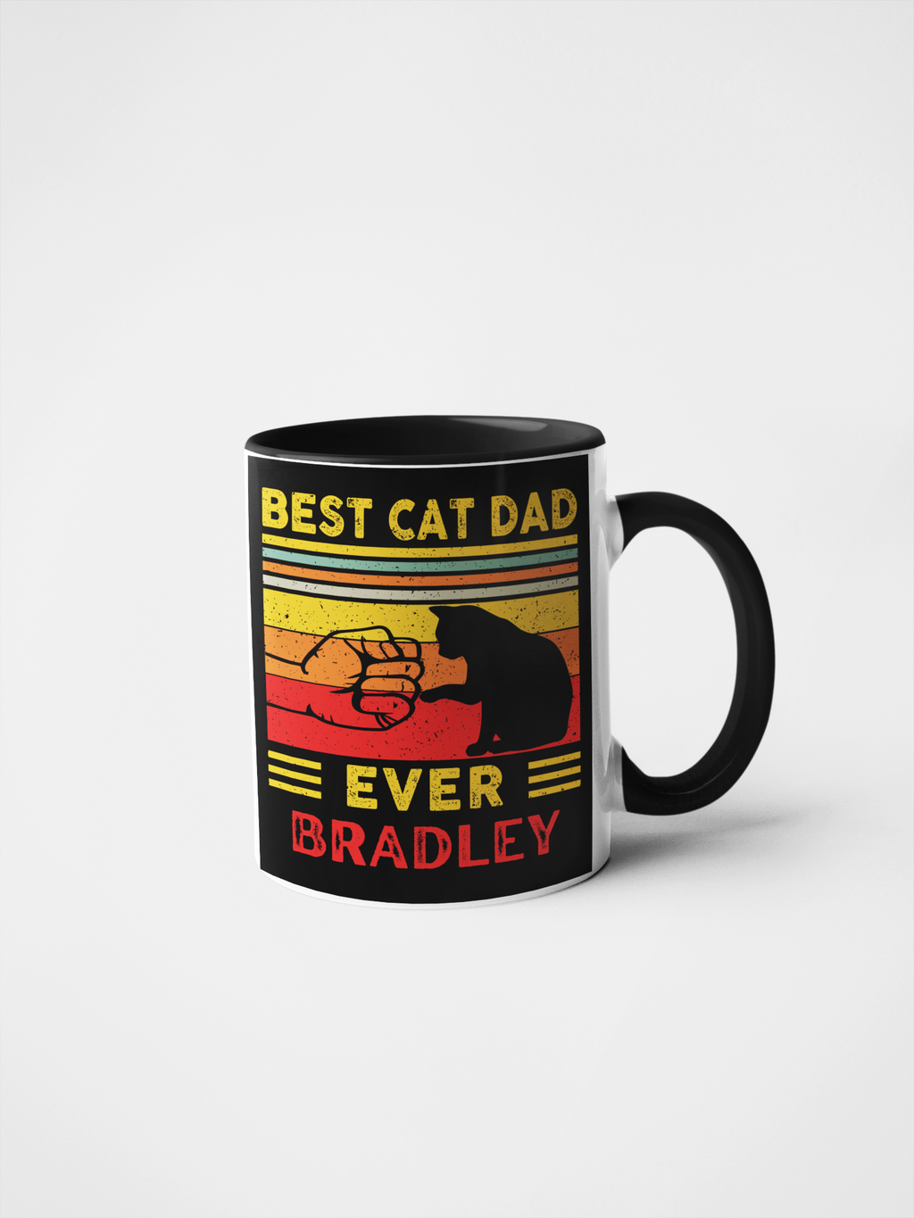 Best Cat Dad Ever Personalised Mug – Custom Name Cat Lover Gift, Perfect for Father’s Day, Birthdays & Christmas
