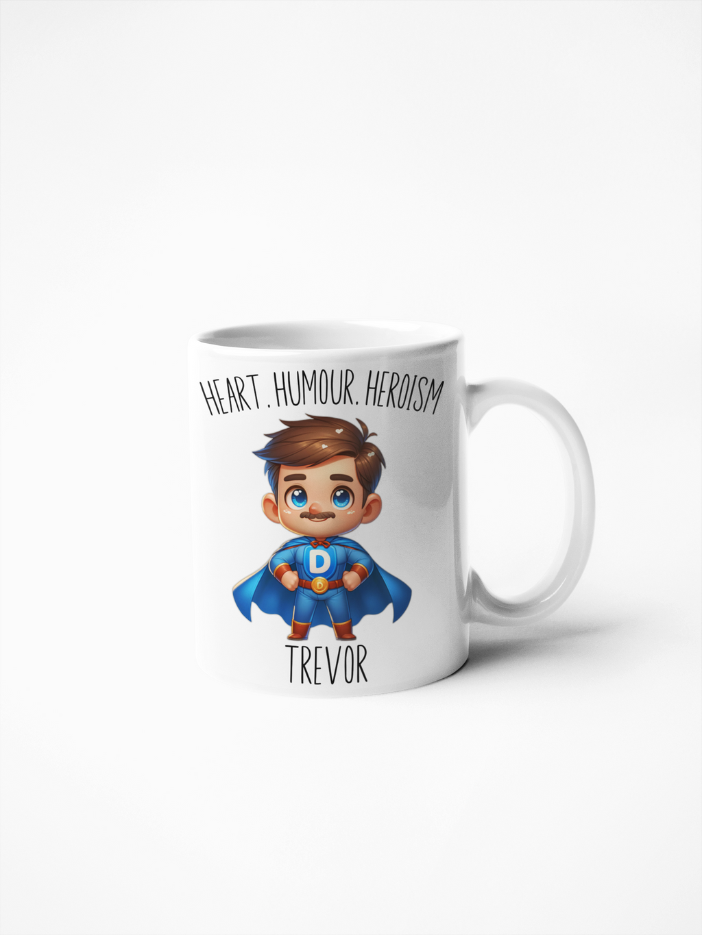 Super Dad Personalised Mug - Heroic Father's Day Gift, Customisable Name, Funny Mugs for Dads, Personalised Gifts for Him