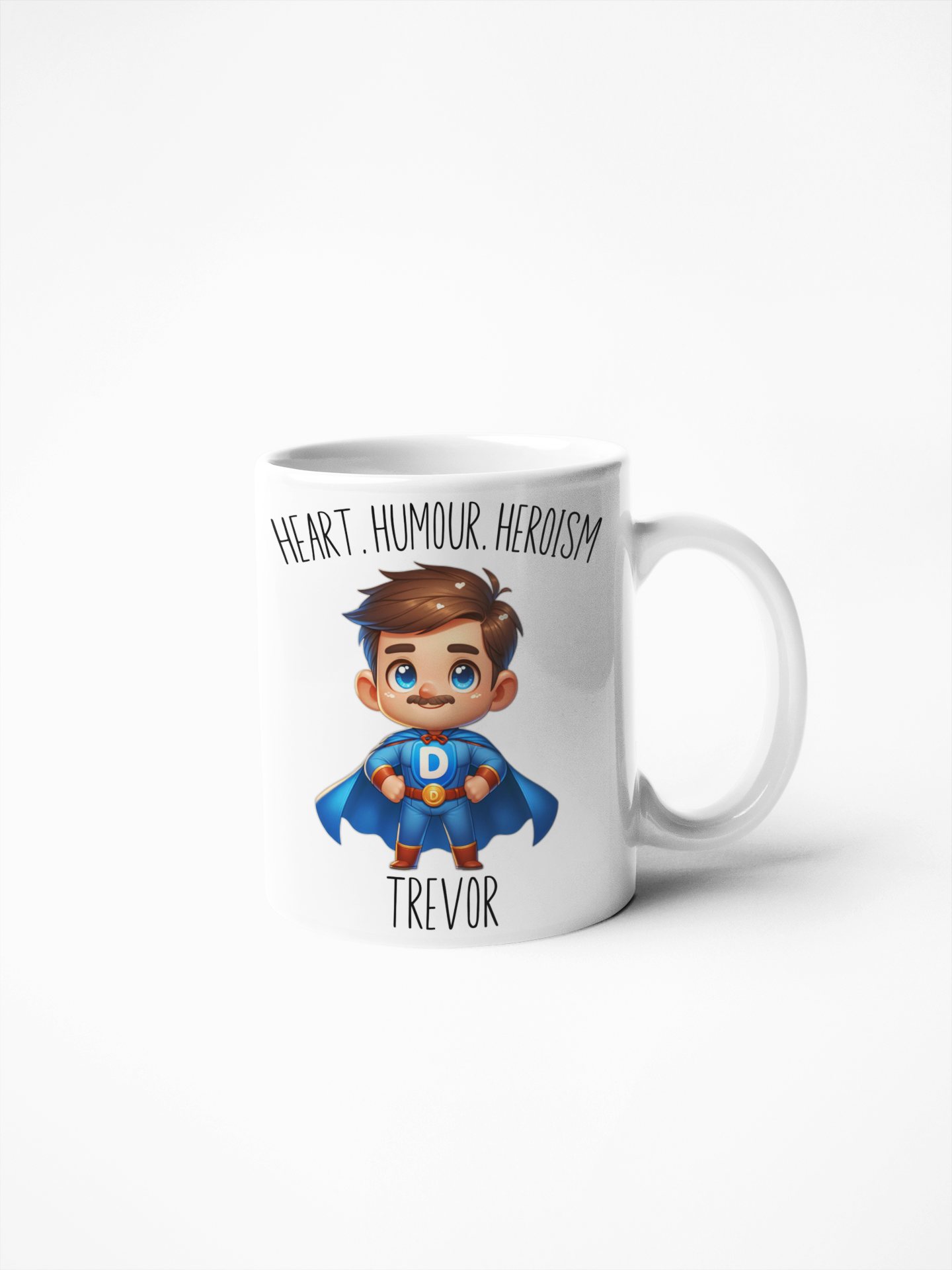 Super Dad Personalised Mug - Heroic Father's Day Gift, Customisable Name, Funny Mugs for Dads, Personalised Gifts for Him