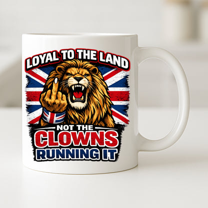 British Patriot Gift – Lion Union jack Mug, Tumbler or Chopping Board with Loyal to the Land