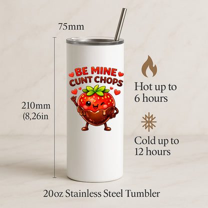 Be Mine Cunt Chops Mug | Rude Funny Valentines Gift with Chocolate Strawberry