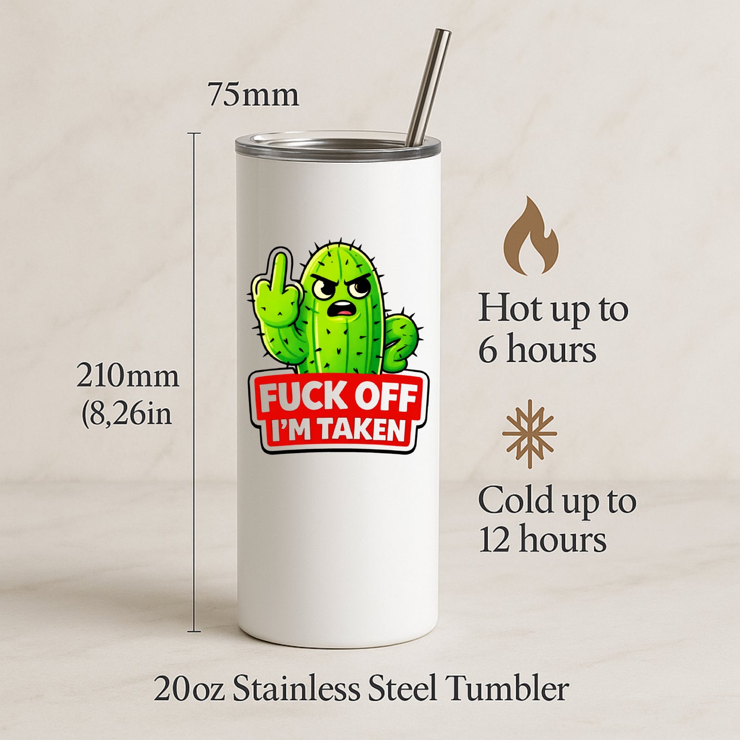 Fuck Off I’m Taken Mug or Tumbler | Funny Rude Valentine Gift for Couples