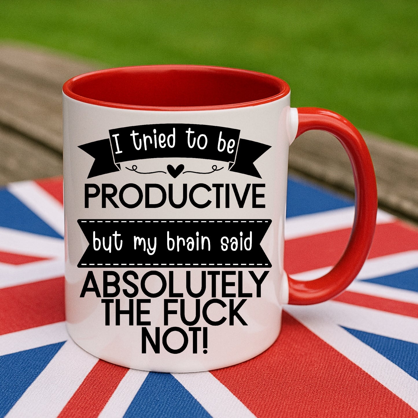I Tried to Be Productive Mug – My Brain Said Absolutely Not | Funny Rude Coffee Mug