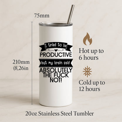 I Tried to Be Productive Mug – My Brain Said Absolutely Not | Funny Rude Coffee Mug