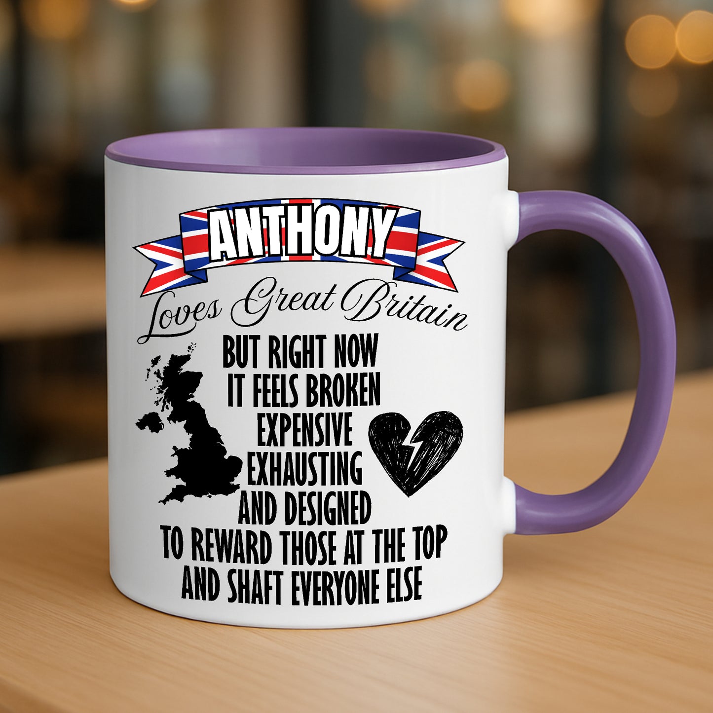 Personalised British Political Satire Mug and Tumbler for Tea and Coffee Lovers