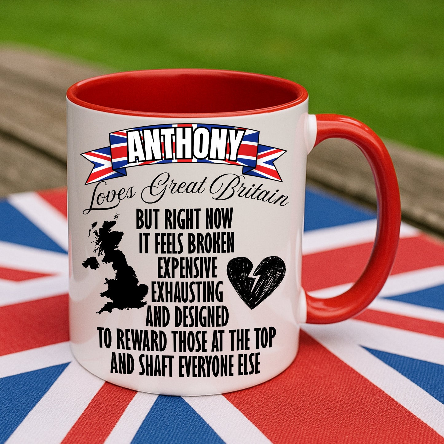 Personalised British Political Satire Mug and Tumbler for Tea and Coffee Lovers