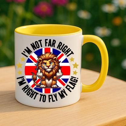 Funny British Lion Mug Novelty Union Jack Coffee Cup Patriotic Gift for Friends