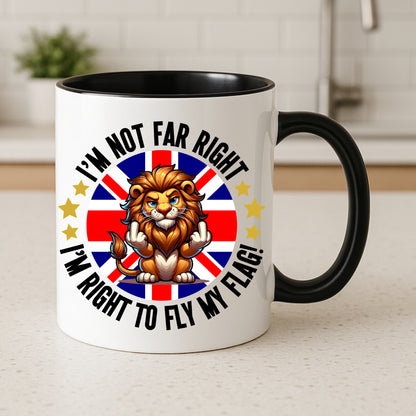 Funny British Lion Mug Novelty Union Jack Coffee Cup Patriotic Gift for Friends
