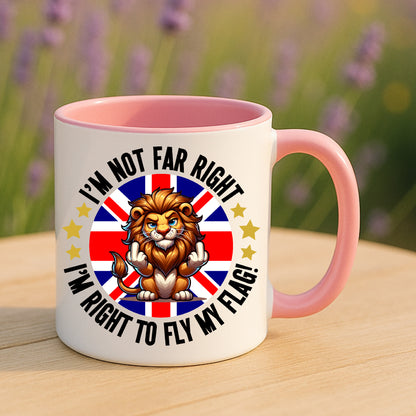 Funny British Lion Mug Novelty Union Jack Coffee Cup Patriotic Gift for Friends